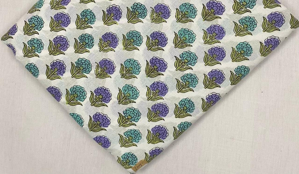 Indian Hand Block Print Fabric, Floral 100% Cotton Quilting Fabric By The Yard, Fabric For Dress Making, Loose Running Fabric, Napkin Fabric