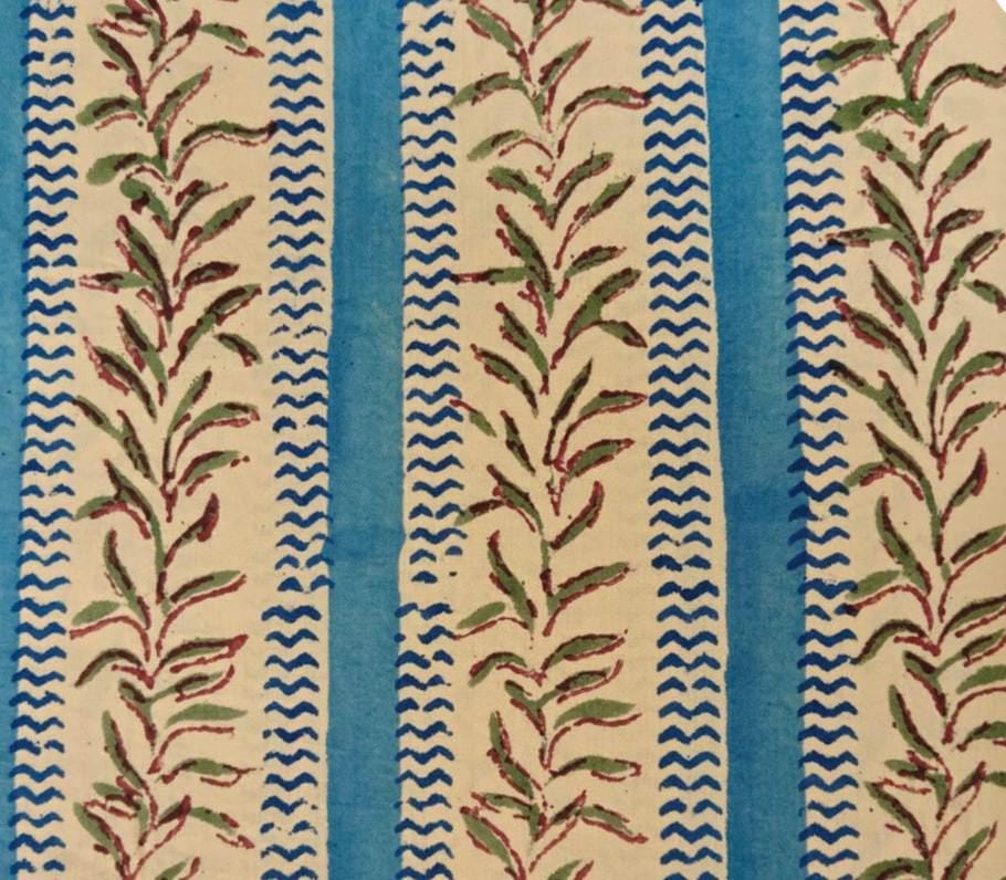 Indian Hand Block Print Fabric, Floral 100% Cotton Quilting Fabric By The Yard, Fabric For Dress Making, Loose Running Fabric, Napkin Fabric