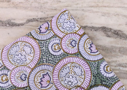 Beautiful Multi Color Indian Hand Block Print Fabric, Floral 100% Cotton Quilting Fabric By The Yard, Chakra Design Fabric Dress Making