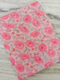 Pink Floral Cotton Fabric, Soft Lightweight Flower Print Fabric, Quilting Fabric by the Yard, Dressmaking Craft Fabric Spring Summer Textile