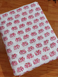 Elephant Hand Block Print Cotton Fabric, Multi Color Block Print Fabric, Floral 100% Cotton Quilting Fabric By The Yard, Dressmaking Fabric