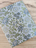 Light Blue Indian Hand Block Print Fabric, Floral 100% Cotton Quilting Fabric By The Yard, Fabric For Dress Making, Loose Running Fabric