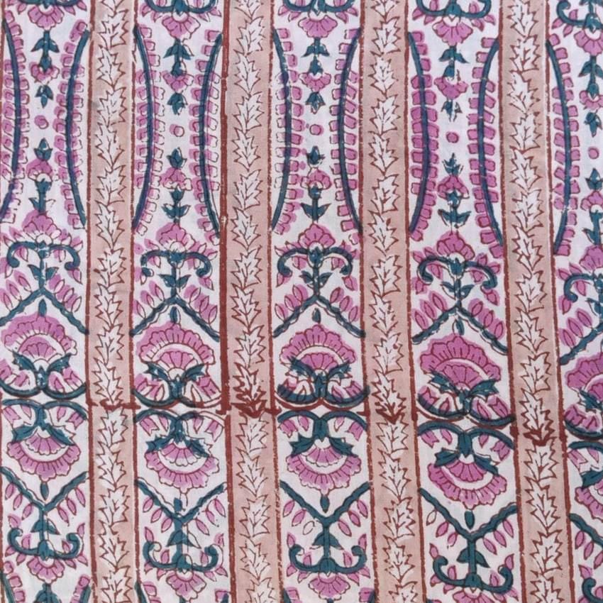Indian Hand Block Print Fabric, Floral 100% Cotton Quilting Fabric By The Yard, Fabric For Dress Making, Loose Running Fabric, Napkin Fabric