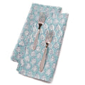 Hand Block Print Cotton Napkin Set, Blue Floral Cloth Napkins, Eco Friendly Reusable Dinner Napkins, Boho Table Linen, Sustainable Kitchen Decor, Set of 4