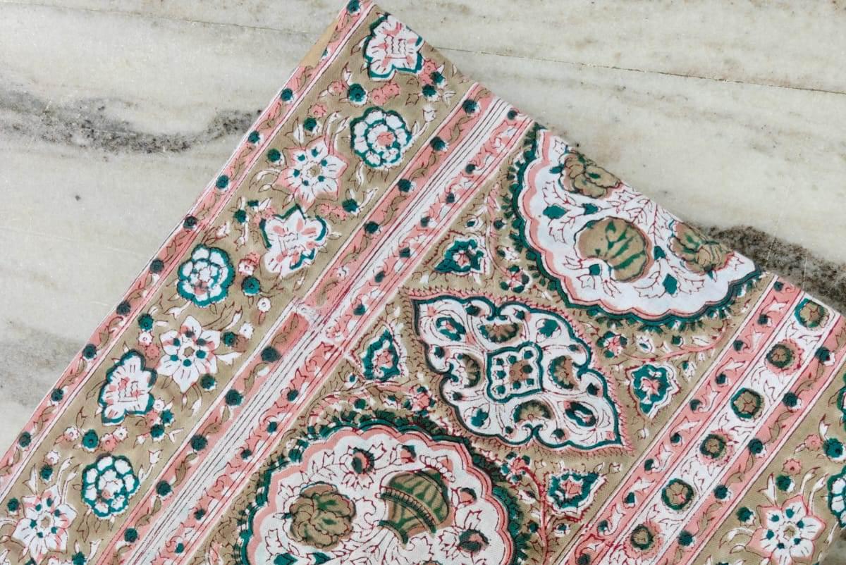 Desinger Cotton Fabric, Multi Color Hand Block Print Fabric, Floral 100% Cotton Fabric By The Yard, Fabric for Dressmaking, Cotton Textile