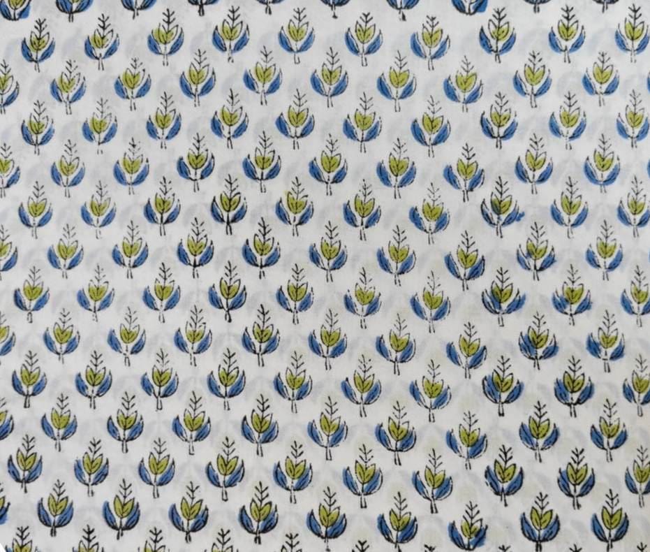 Multi Color Desinger Quilted Fabric, Hand Block Print Fabric, Floral 100% Cotton Fabric By The Yard, Fabric for Dress Making, Sewing Fabric