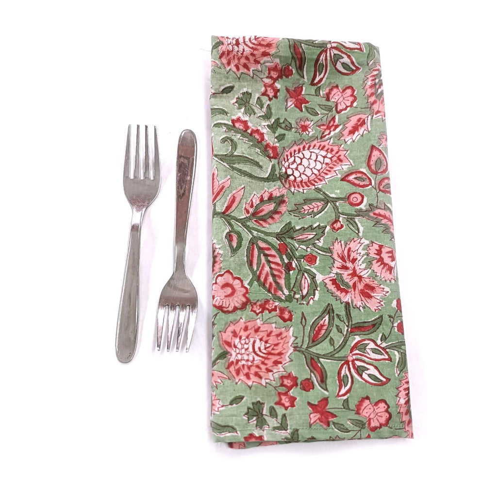 cotton dinner napkin, cloth napkins, hand printed napkins. personalized gifts, wedding napkins, flower printed napkin, cocktail napkins