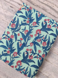 Blue Green Indian Hand Block Print Fabric, 100% Cotton Quilting Fabric By The Yard, Dressmaking Fabric, Loose Running Fabric, Napkin Fabric