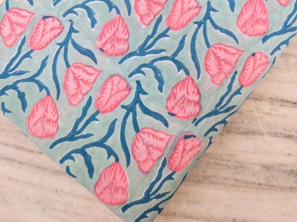 Indian Hand Block Print Fabric, Floral 100% Cotton Quilting Fabric By The Yard, Fabric For Dress Making, Loose Running Fabric, Napkin Fabric