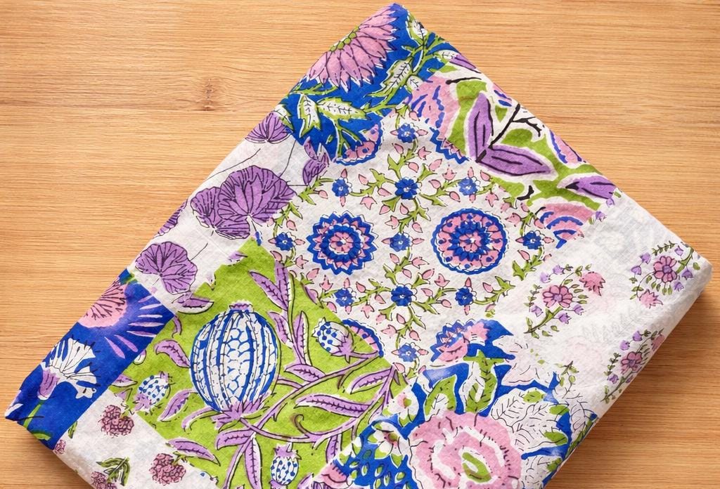 Loose Running Fabric by Yard, Printed Cotton Fabric, Soft Lightweight Material for Sewing, Dressmaking Apparel Kurti Dress Running Fabric