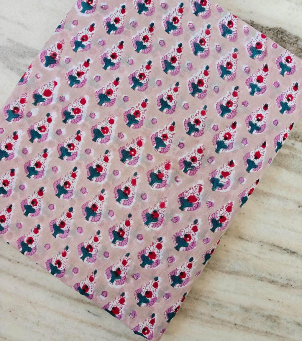 Pink Floral Cotton Fabric by the Yard, Small Scale Vintage Flower Print, Quilting Fabric, Craft Sewing Material, Soft Cotton Textile Napkins