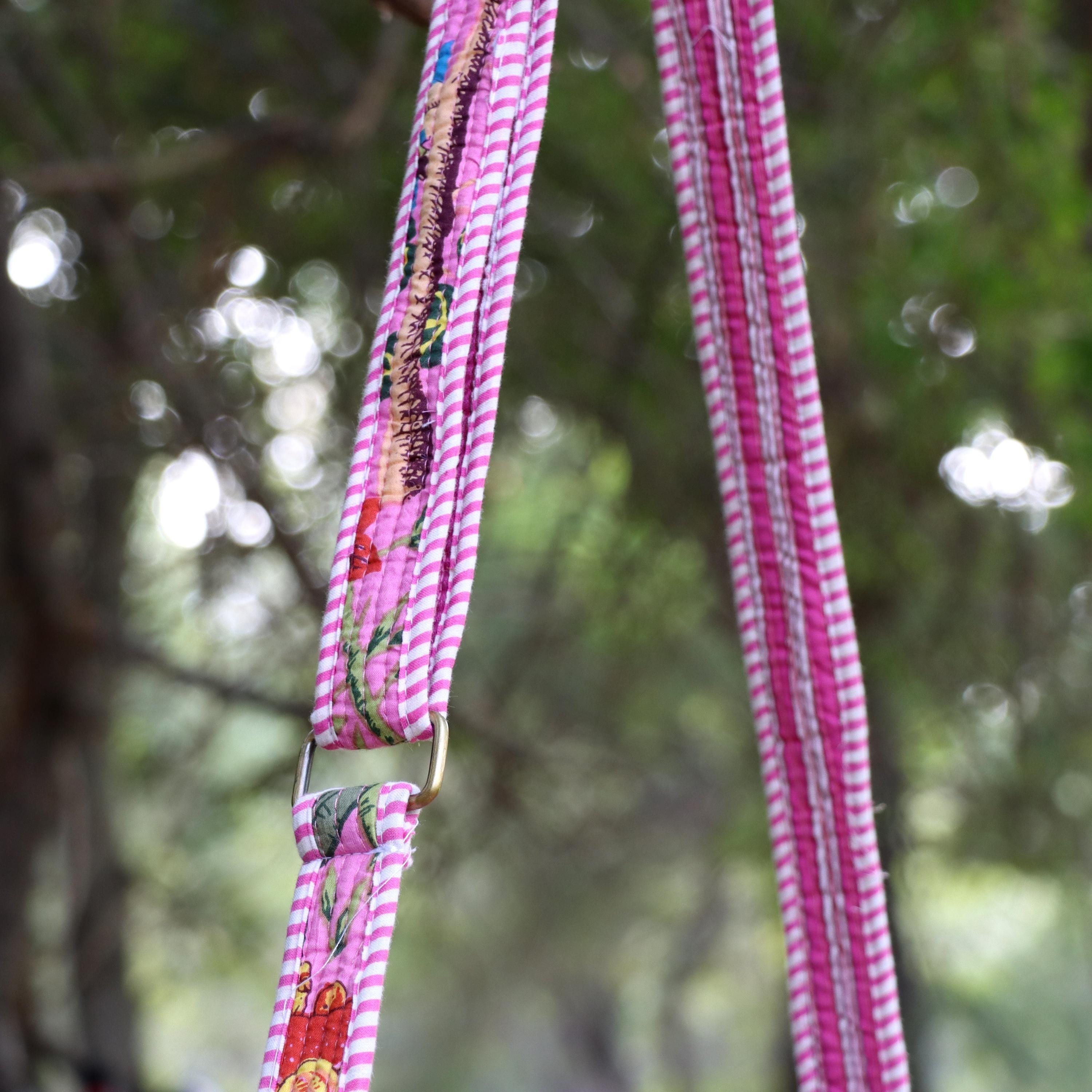 Handmade Quilted Crossbody Bag, Pink Cotton Sling Purse, Folk Art Print Shoulder Bag, Lightweight Boho Everyday Bag, Adjustable Strap