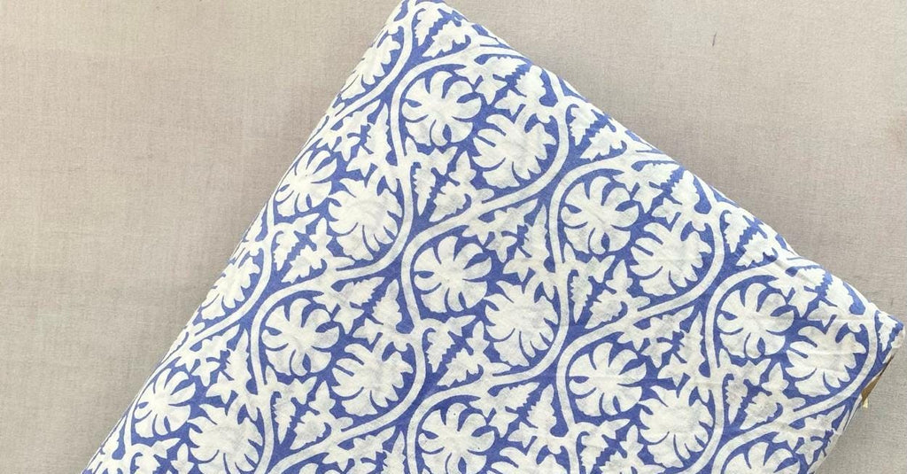 Soft Cotton, Indian Hand Block Print Fabric, Floral 100% Cotton Fabric By The Yard, Fabric for Loose Running, Dress Making, Textile Fabric