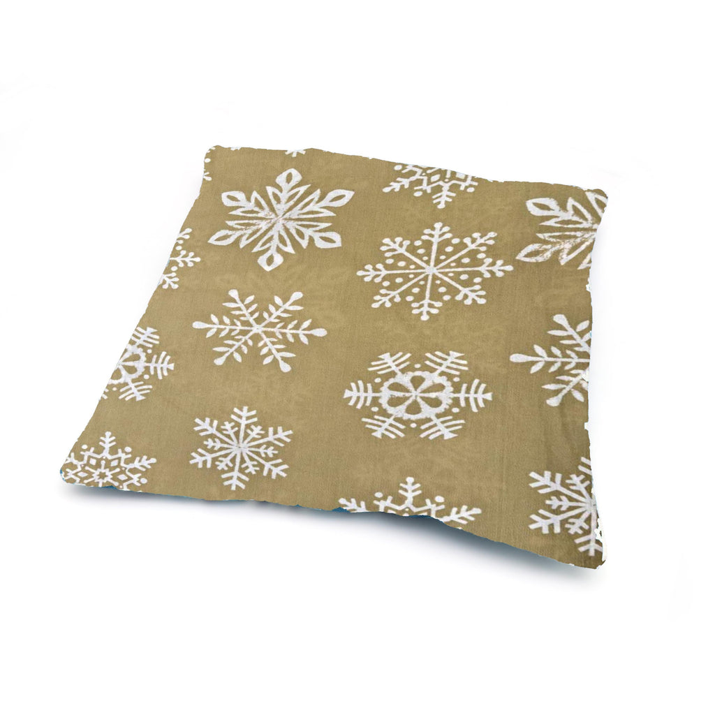 Beige Snowflake Cushion Cover, Christmas Throw Pillow Cover, Winter Decor Cotton Cushion, Rustic Holiday Pillow, Cozy Sofa Accent Cover,