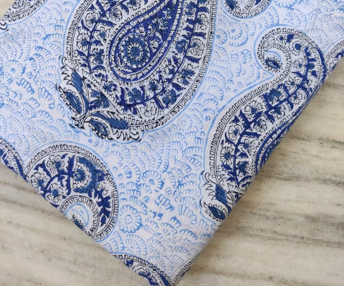 Indian Hand Block Print Fabric, Floral 100% Cotton Quilting Fabric By The Yard, Handmade Fabric, Loose Running Fabric, Textile Fabric, Gifts