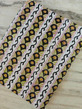 Black and White Cotton Fabric by Yard, Indian Hand Block Print Fabric, Geometric Floral Stripe Cotton Dressmaking, Quilting & Home Decor