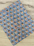 Blue Floral Block Print Cotton Fabric Hand Block Print Fabric Indian Cotton Fabric by Yard Small Flower Print Fabric Natural Cotton Fabric