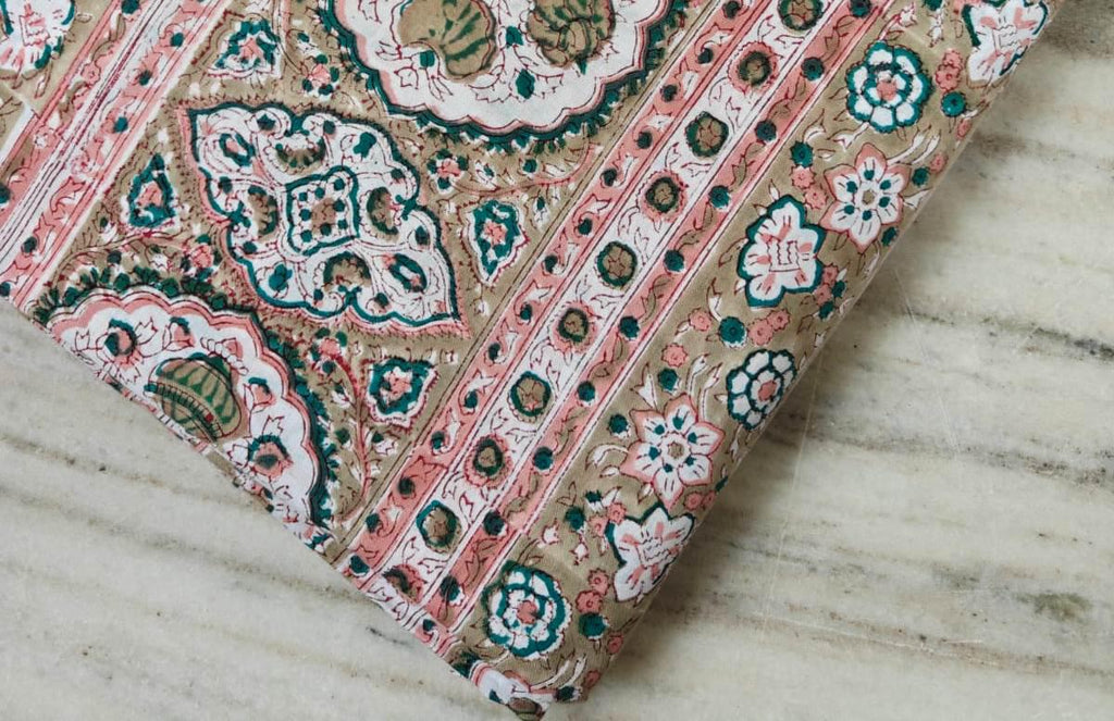 Desinger Cotton Fabric, Multi Color Hand Block Print Fabric, Floral 100% Cotton Fabric By The Yard, Fabric for Dressmaking, Cotton Textile