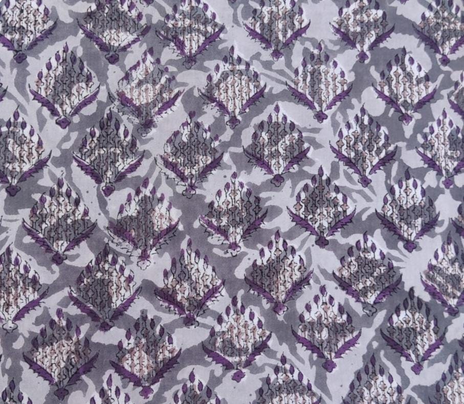 Indian Hand Block Print Fabric, Floral 100% Cotton Quilting Fabric By The Yard, Handmade Fabric, Loose Running Fabric, Textile Fabric, Gifts