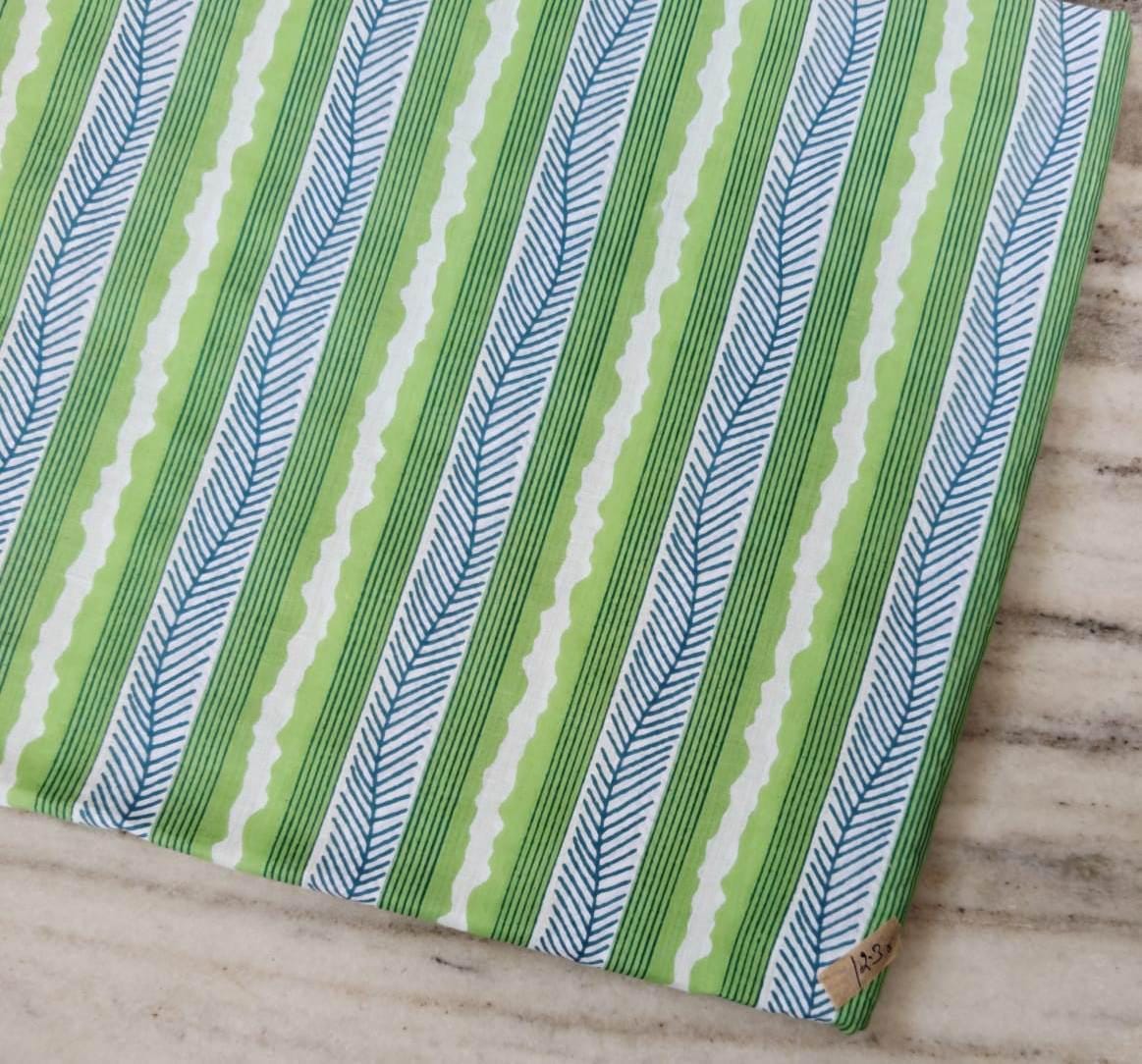 Green Leaf Stripe Cotton Fabric, Stripe Fabric, Tropical Fabric, Dress Making Fabric, Quilting Fabric by Yard, Curtain Upholstery Textile