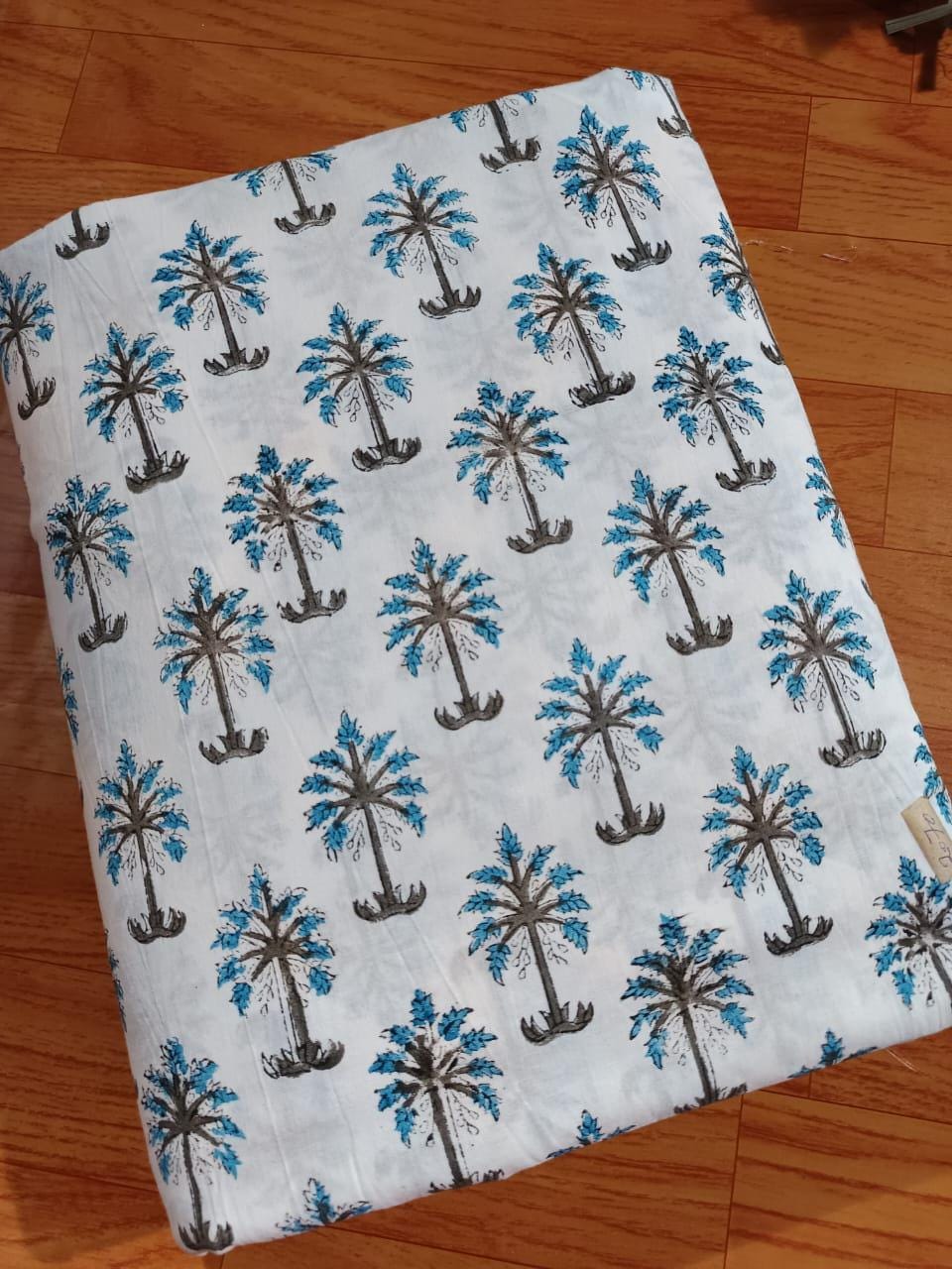 Soft Cotton, Indian Hand Block Print Fabric, Floral 100% Cotton Fabric By The Yard, Fabric for Loose Running, Dressmaking Fabric