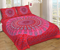 Queen Size Cotton Bedsheet | Red Color Jaal Bedsheet | Handmade Sanganeri Printed Bedcover | Floral Bedsheet | Double Bedsheet