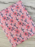 Beige Pink Floral Cotton Fabric, Block Print Flower Fabric, Vintage Floral Cotton by the Yard, Indian Block Print Fabric Dress Making