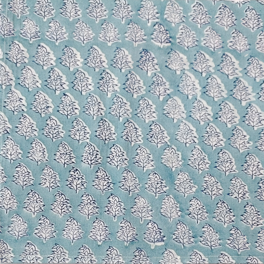 Hand Block Print Cotton Napkin Set, Blue Floral Cloth Napkins, Eco Friendly Reusable Dinner Napkins, Boho Table Linen, Sustainable Kitchen Decor, Set of 4