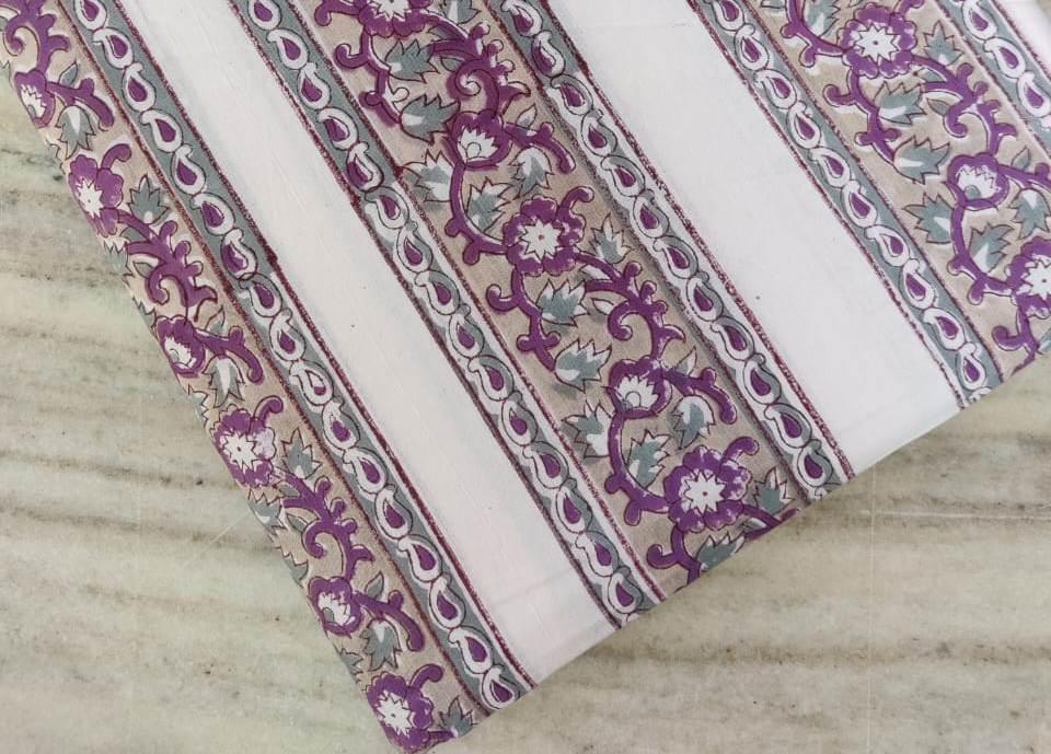 Indian Hand Block Print Fabric, Floral 100% Cotton Quilting Fabric By The Yard, Fabric For Dress Making, Loose Running Fabric, Napkin Fabric