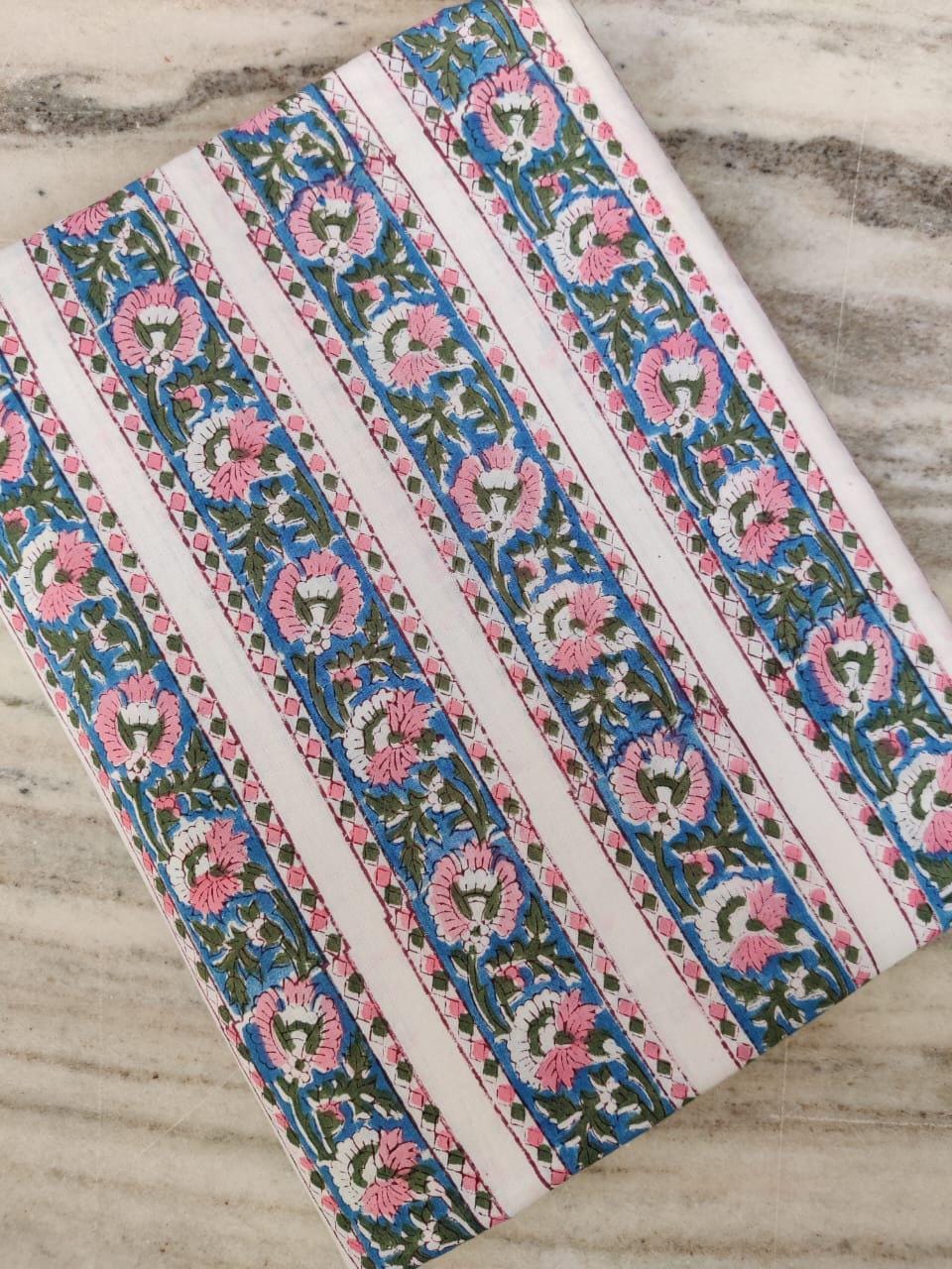 Multi Color Block Print Fabric, Floral 100% Cotton Quilting Fabric By The Yard, Fabric For Dress Making, Fabric Pillow, Personlized Dress