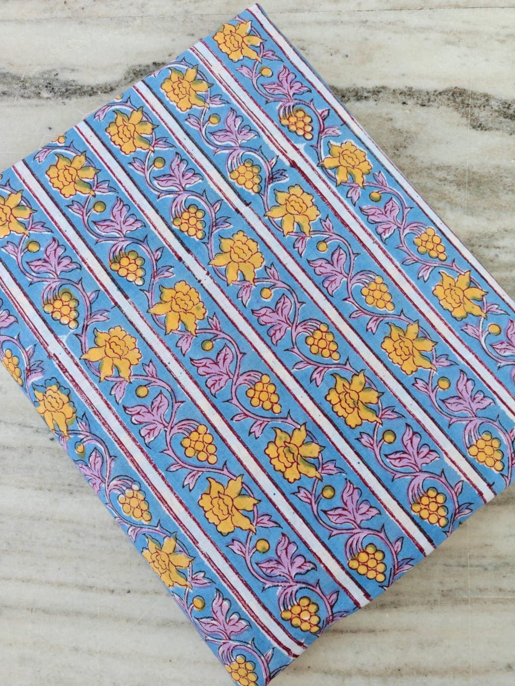 Multi Color Indian Hand Block Print Fabric, Floral 100% Cotton Quilting Fabric By The Yard, Fabric For Dress Making, Loose Running Fabric