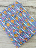 Multi Color Indian Hand Block Print Fabric, Floral 100% Cotton Quilting Fabric By The Yard, Fabric For Dress Making, Loose Running Fabric