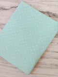 Mint Green Dot Print Cotton Fabric, Small White Polka Dot Fabric, Soft Lightweight Cotton, Quilting Fabric Dressmaking Material Craft Fabric