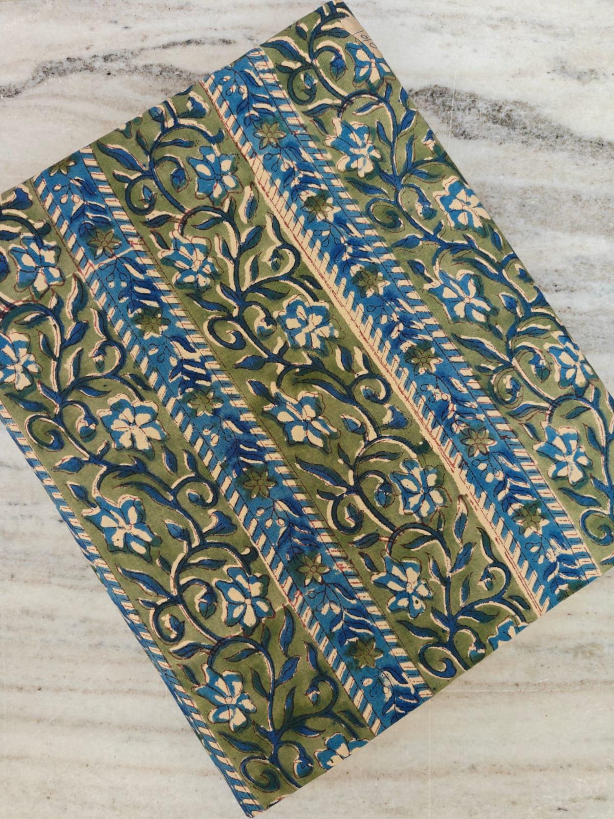 Hand Block Print Cotton Fabric, Floral 100% Cotton Quilting Fabric By The Yard, Fabric For Dress Making, Loose Running Fabric, Napkin Fabric