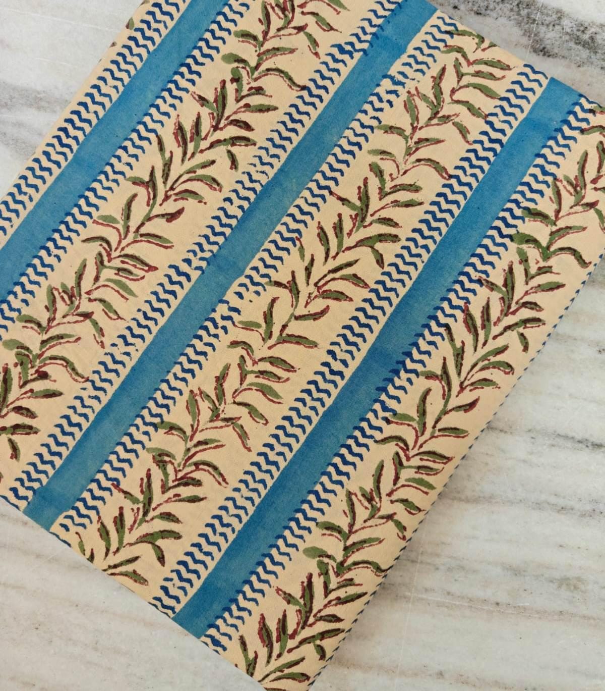Indian Hand Block Print Fabric, Floral 100% Cotton Quilting Fabric By The Yard, Fabric For Dress Making, Loose Running Fabric, Napkin Fabric
