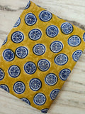 Lemon Print Cotton Fabric, Yellow Blue Citrus Fabric, Fruit Pattern Cotton, Summer Quilting Sewing Fabric, Dressmaking Craft Fabric by Yard