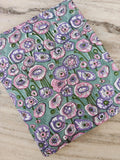 Teal Floral Cotton Fabric, Pink Purple Flower Print, Retro Floral Fabric by the Yard, Quilting Cotton, Vintage Style Fabric, Sewing Fabric