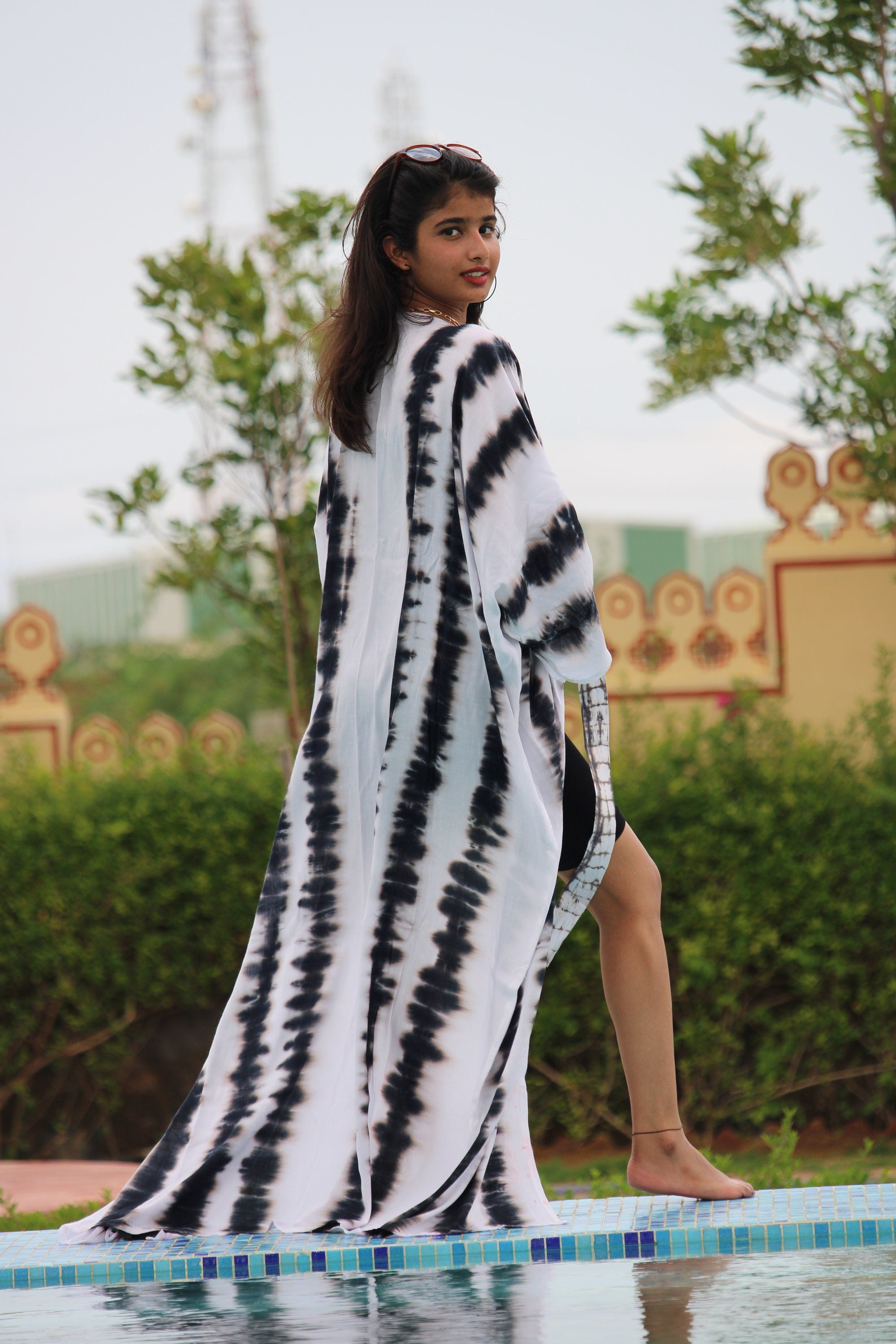 Tie Dye Rayon Kimono Dress - Bohemian Festival Clothing