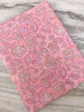 Pink Floral Cotton Fabric, Hand Block Print Material by the Yard, Quilting, Dressmaking & Sewing Fabric, Indian Soft Cotton, Running Fabric