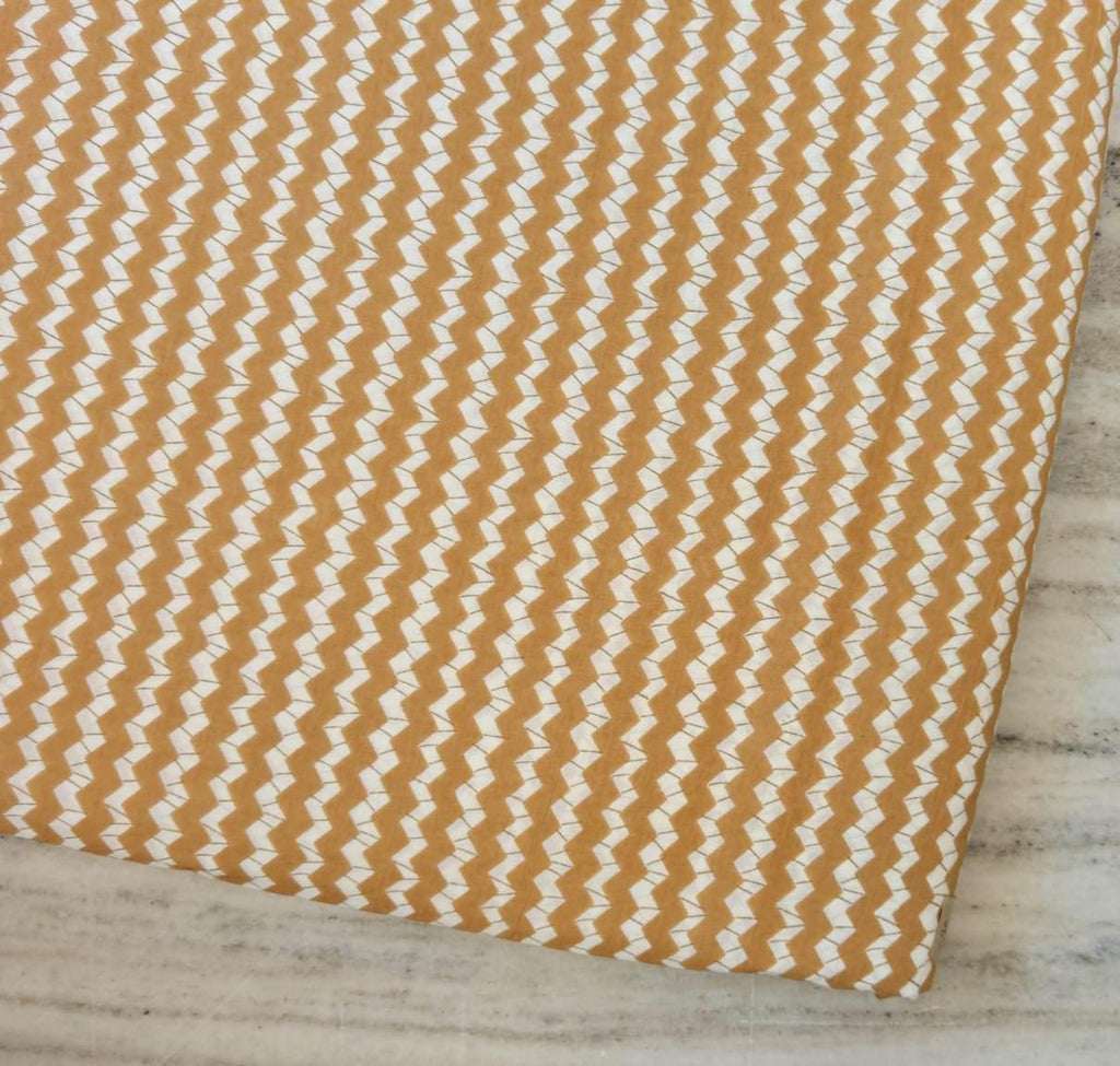 Mustard Zigzag Cotton Fabric, Geometric Chevron Print Fabric, Modern Boho Fabric by Yard, Quilting Sewing Craft Fabric, Soft Cotton Material