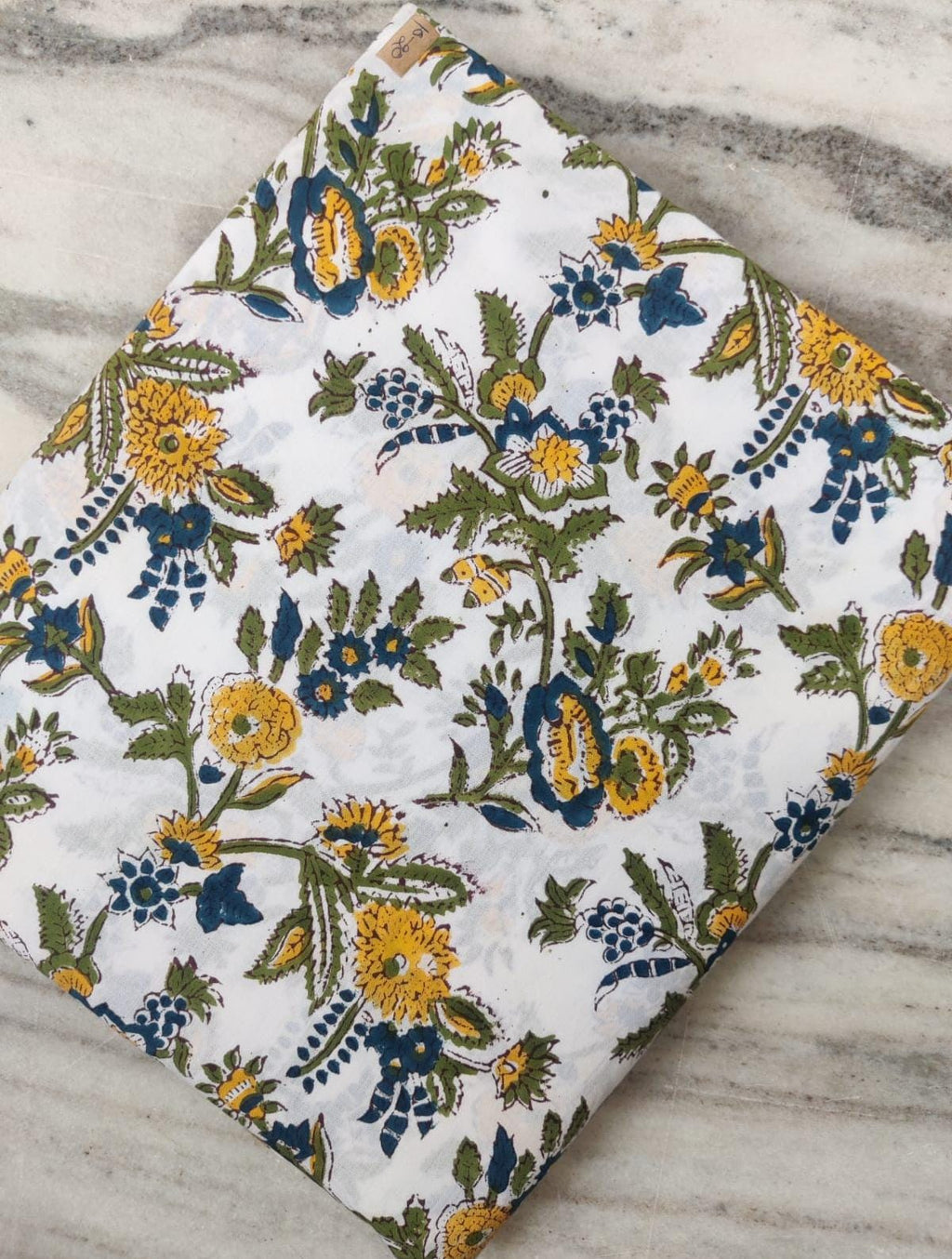 Floral Keri Design Soft Cotton Fabric, Indian Hand Block Print Fabric, 100% Cotton Fabric By The Yard, Fabric for Loose Running, Dressmaking