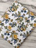 Floral Keri Design Soft Cotton Fabric, Indian Hand Block Print Fabric, 100% Cotton Fabric By The Yard, Fabric for Loose Running, Dressmaking