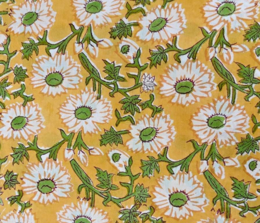 Yellow Cotton Fabric, Indian Soft Cotton by the Yard, Textile Fabric, Napkins, Table Cover Fabric, Dressmaking Fabric, Christmas Decor