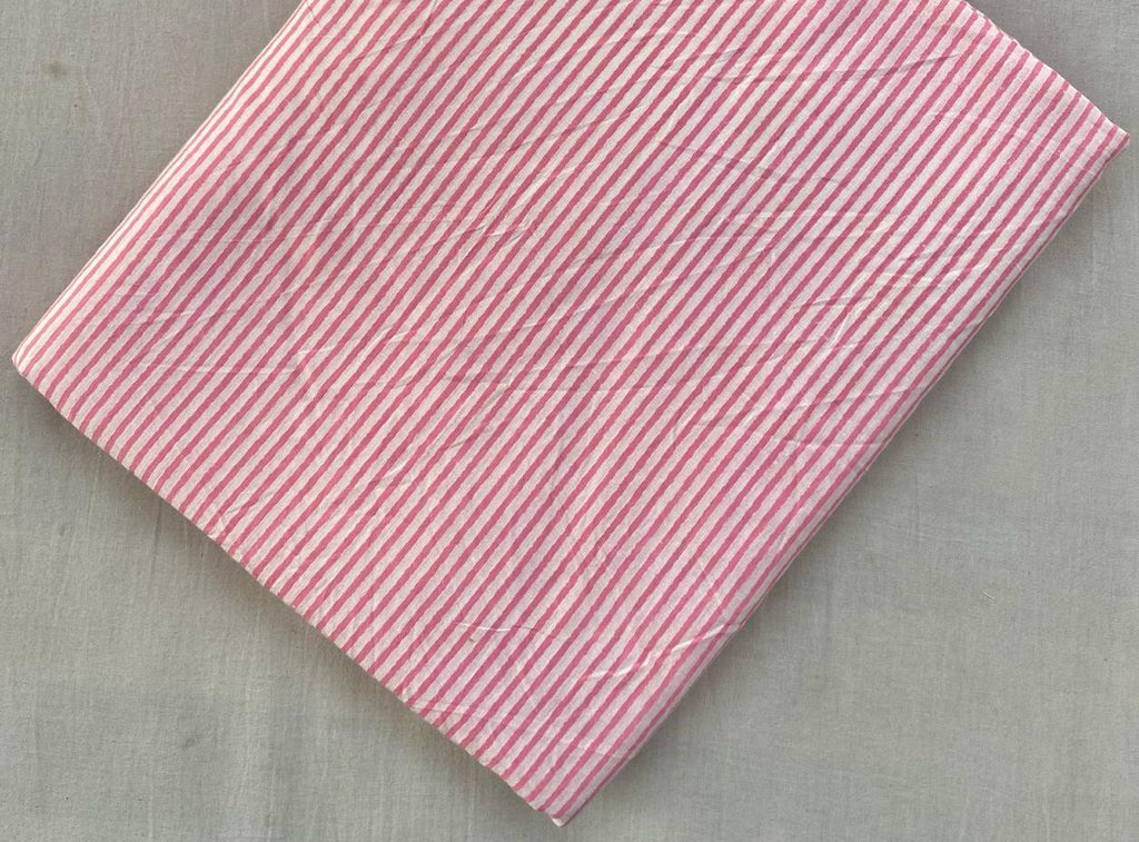 Pink Color Hand Block Print Fabric, 100% Cotton Quilting Fabric By The Yard, Fabric For Dress Making, Running Fabric, Duvet Cover Fabric