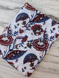 Hand Block Print Indian Soft Cotton Fabric, Floral Quilting Fabric, Loose Running Fabric, Fabric By The Yard, Fabric For Personlized Drees