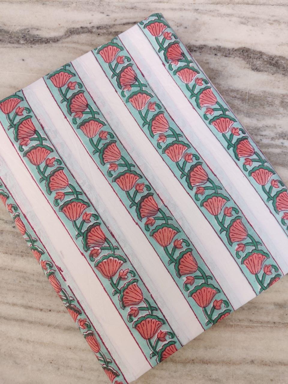 Indian Hand Block Print Fabric, Floral 100% Cotton Quilting Fabric By The Yard, Fabric For Dress Making, Loose Running Fabric, Napkin Fabric