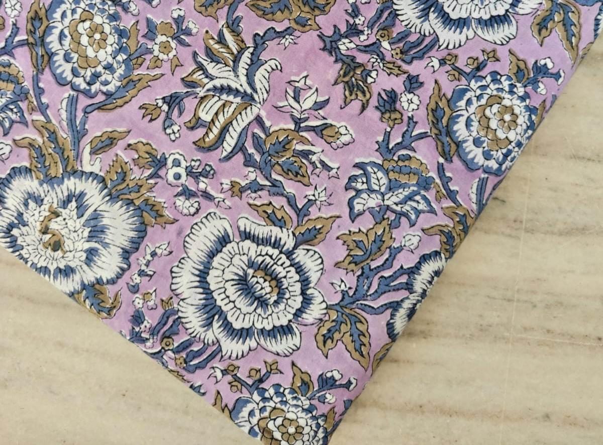 Beautiful Sanganer Indian Hand Block Print Fabric, 100% Cotton Quilting Fabric By The Yard, Fabric For Dress Making, Loose Running Fabric,
