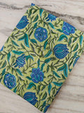 Indian Hand Block Print Fabric, Floral 100% Cotton Quilting Fabric By The Yard, Fabric For Dress Making, Loose Running Fabric, Napkin Fabric