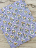 Lavender Floral Cotton Fabric by the Yard, Small Buta Block Print Style, Pastel Indian Floral Fabric, Sewing Craft, Soft Botanical Fabric