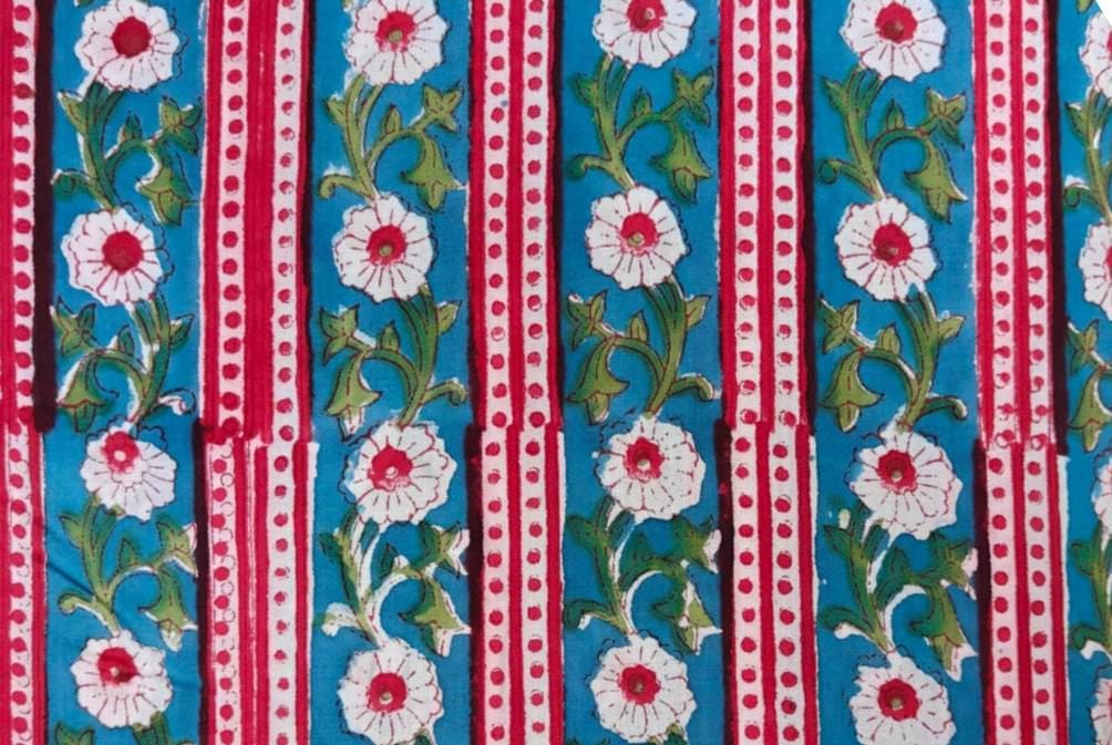 Indian Hand Block Print Fabric, Floral 100% Cotton Quilting Fabric By The Yard, Fabric For Dress Making, Fabric Bags, Napkins Fabric, Gifts